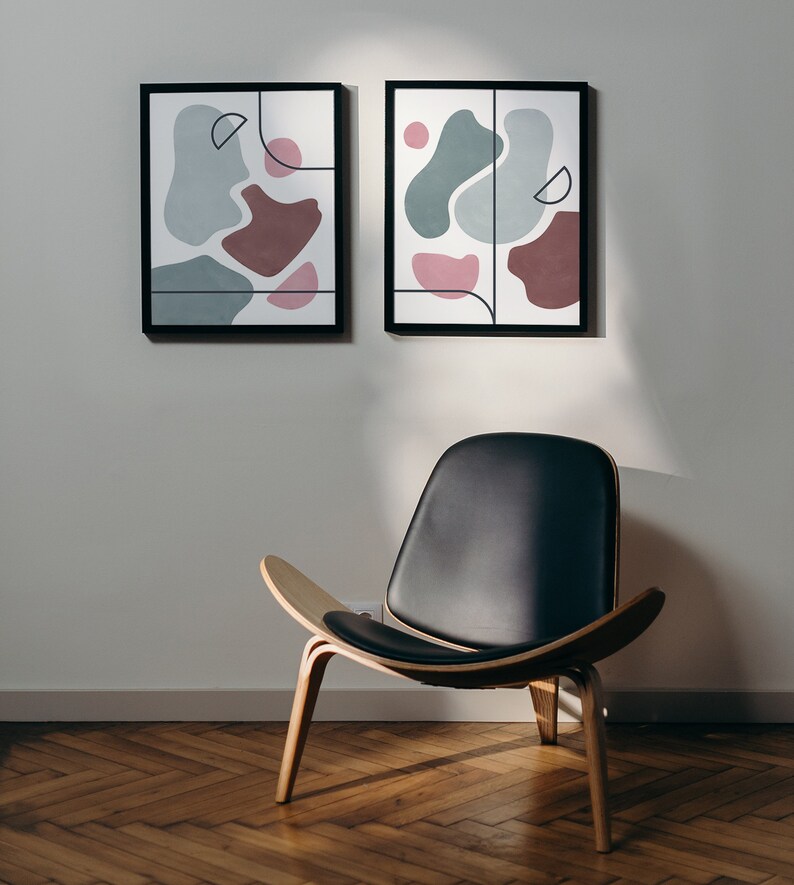 Colorful Abstract Art Abstract Set of 2 Prints Colorful Etsy