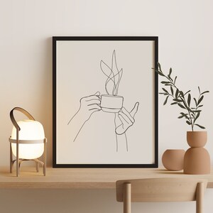 Minimal Coffee Print, Coffee Prints, Coffee Wall Art, Coffee Cup Art Print, Minimal Wall Art, Simple Line Drawing, Line Art Print