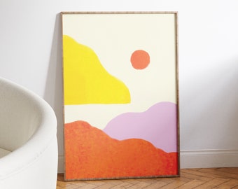 Colorful Abstract Mountain Landscape Art Print (Digital Download)