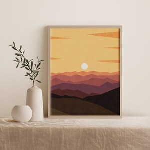 Landscape Sunset Wall Art, Landscape Art Print, Abstract Printable, Landscape Painting, Landscape Art, Printable Landscape Art