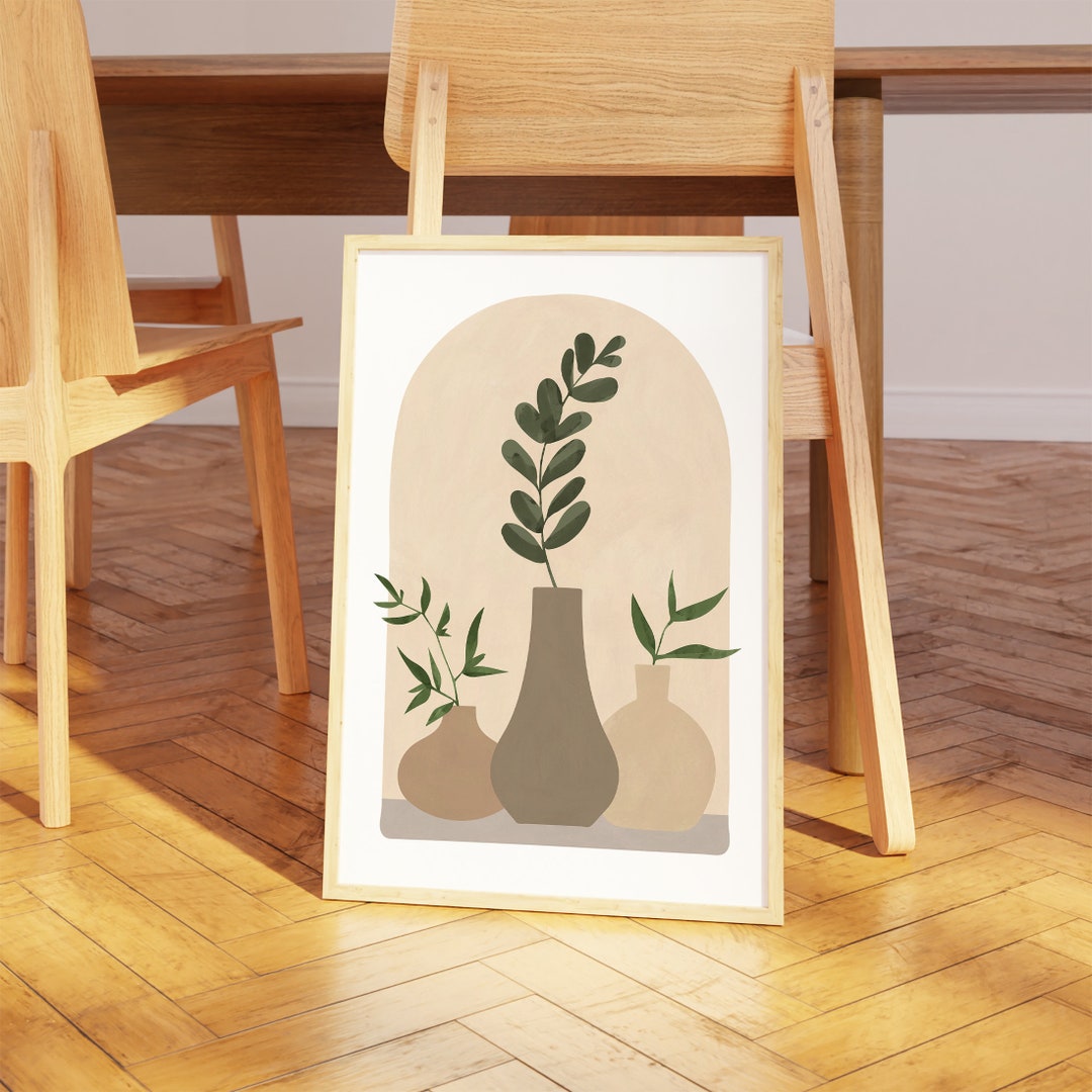 Botanical Abstract Print, Neutral Earth Tones, Boho Decor Wall Art ...