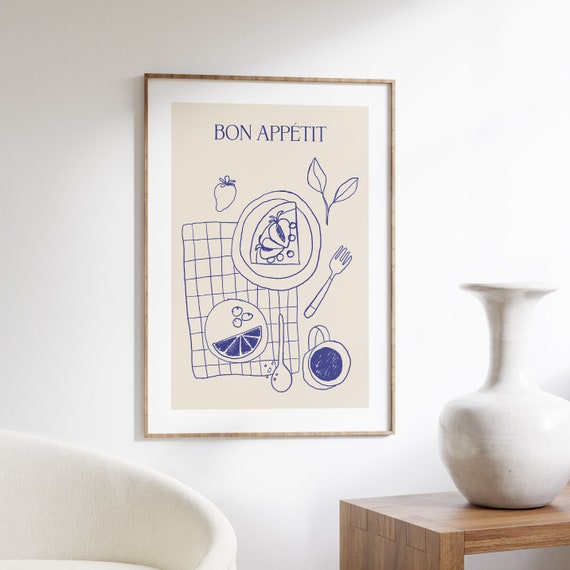 Bon Appetit Print: Modern Kitchen Wall Art (Downloadable Prints)