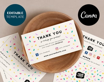 Editable Business Thank You Cards, Canva Template (Digital Download)