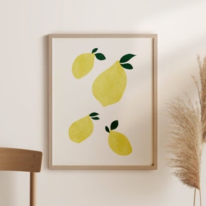 Citroenen Wall Art, Citroenen Print, Keuken Print, Fruit Print, Citrus Wall Art, Keuken Decor, Lemon Painting, Digitale Download