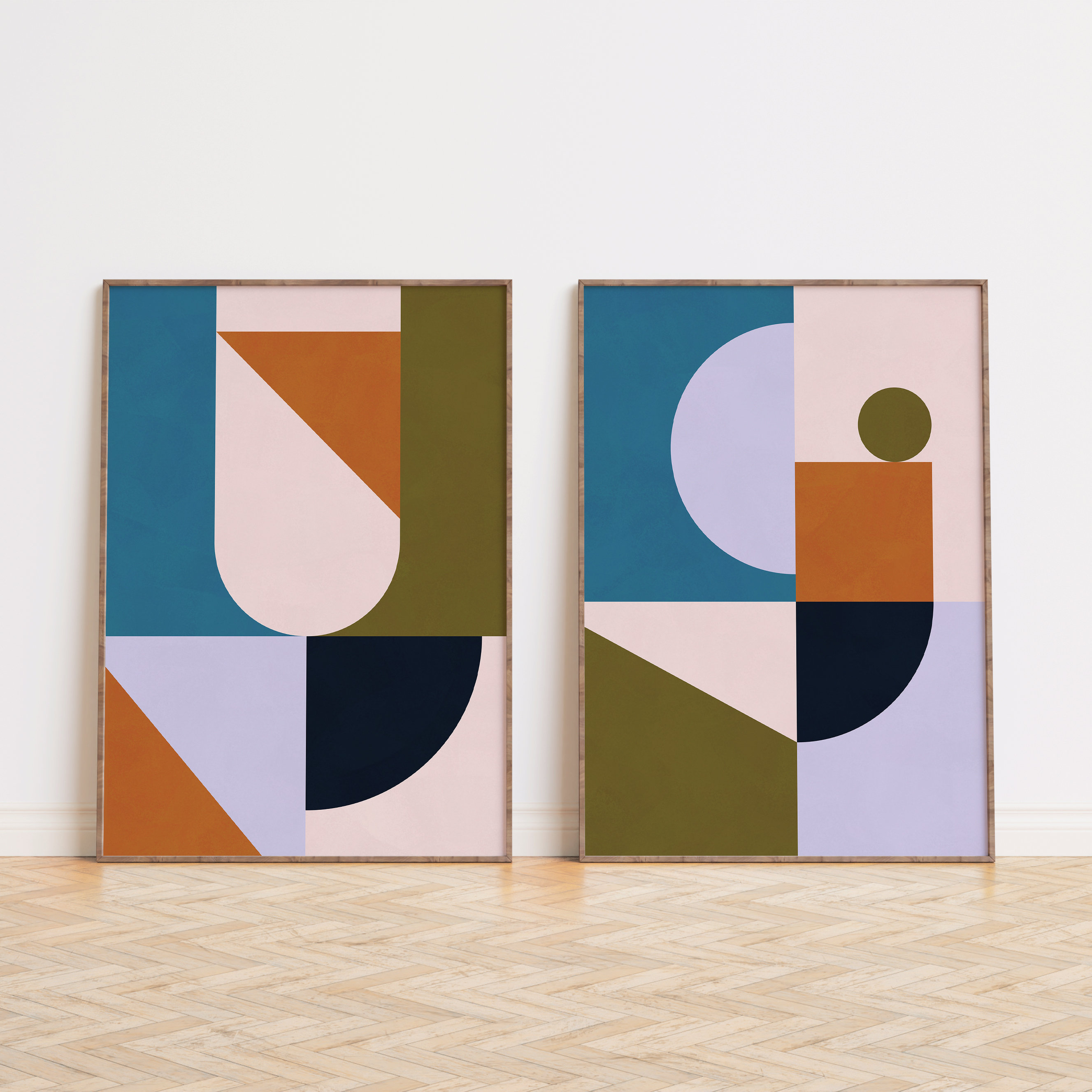 ビンテージ　MODERN GEOMETORIC ART PRINT Mid Century Modern Art Print Set of 3 Prints, Printable Geometric