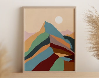 Colorful Mountain Landscape Art Print (Digital Download)