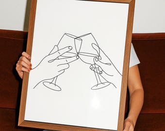 Kitchen Wall Art, Wine Lover Gift, Minimalist Bar Decor, French Aesthetic Poster, Dining Room Decor.