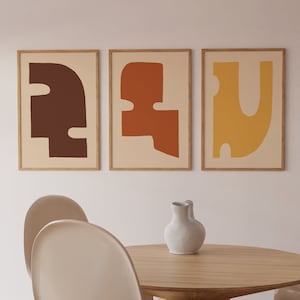 Abstrakte Formen Wandkunst, Boho Poster für Raum, Digitale Kunstdrucke, Erdtöne Drucke, Digitaler Download