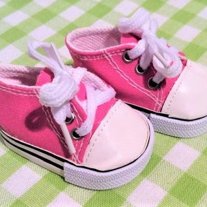 Low Top Doll Sneakers - 18 inch Doll Tennis Shoes - Doll Accessory - Lace Up Shoes - Easy to Put on Fits American Girl Doll