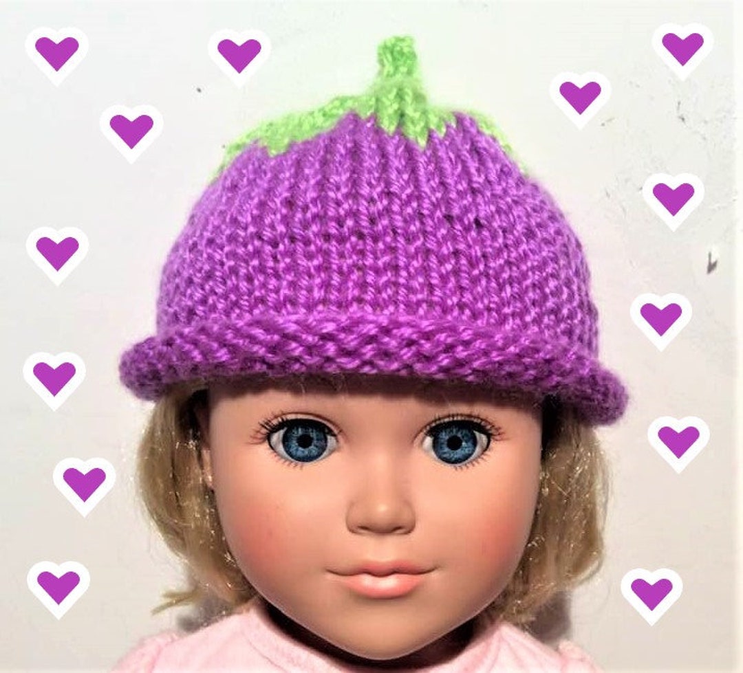 18 Inch Doll Hat Bright Purple Fruit Hat Eggplant Hat Etsy