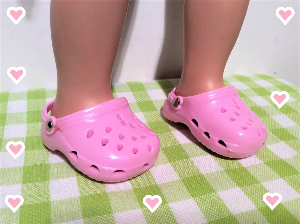 18 Inch Doll Shoes Little Light Pink Plastic Clogs Sandals Fits 18 Inch Doll Doll Accessories. Etsy
