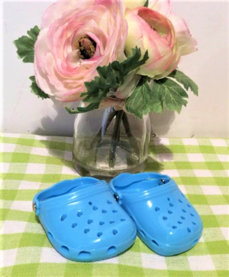 18 Inch Doll Shoes Little Bright Blue Plastic Crocs Fits Etsy