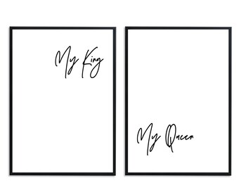 BUY 2 GET 1 FREE My King My Queen | Set of 2 Downloadable Prints