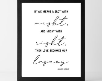 COMPRAR 2 OBTENER 1 GRATIS Cita de inauguración de Amanda Gorman / Fusionar misericordia con poder / La colina que subimos / Descarga instantánea