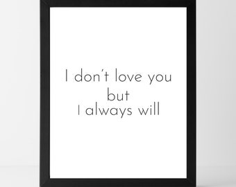 COMPRE 2 OBTENGA 1 GRATIS No te amo, pero siempre lo haré / Letras de canciones de Civil Wars / Descarga instantánea