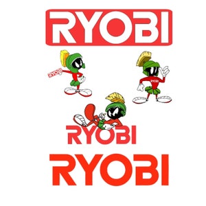 Ryobi Decals/ Stickers with Marvin the Martian