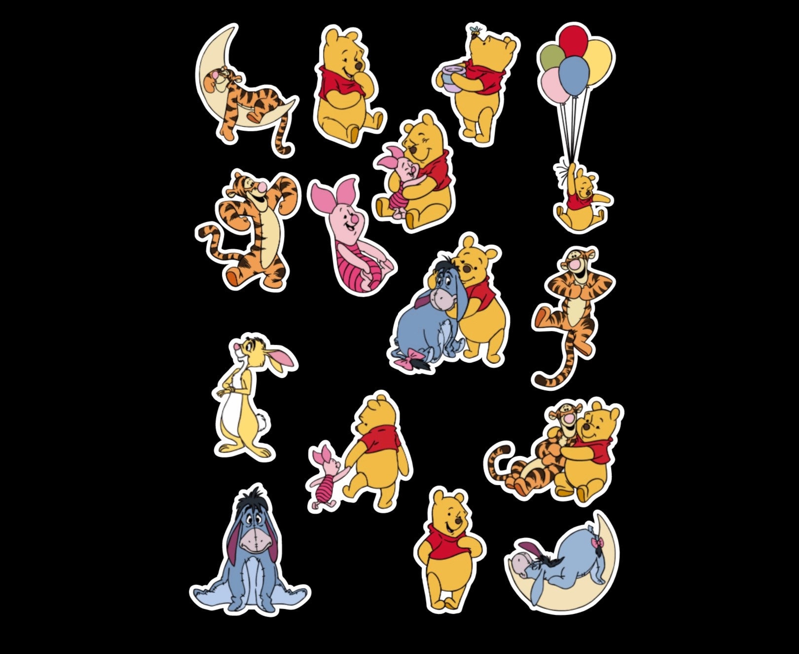 Pooh Sticker Design Cute Winnie the Pooh Vinyl Sticker/ Decals Set of 29pc. Pooh Bear ...