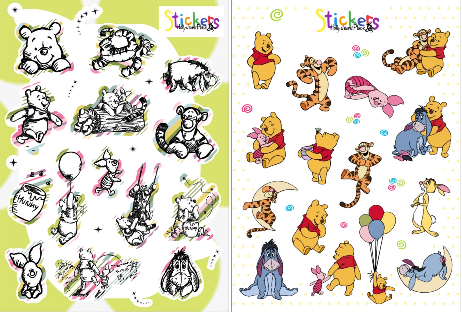 Pooh Sticker Design Cute Winnie the Pooh Vinyl Sticker/ Decals Set of 29pc. Pooh Bear ...
