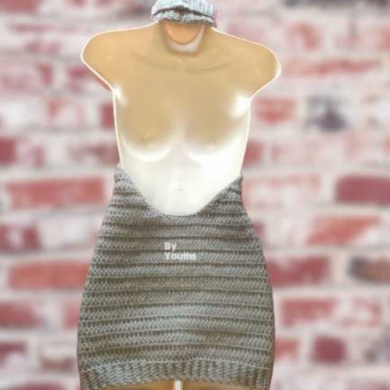 Crochet PDF pattern, Virgin Killer Dress, XS 5 XL, dress pattern, crochet mini dress, crochet backless dress, affordable fashion image 2