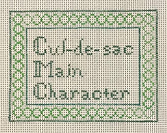 Cul-de-sac Main Character Needlepoint Canvas -- Hand-painted on 13 mesh