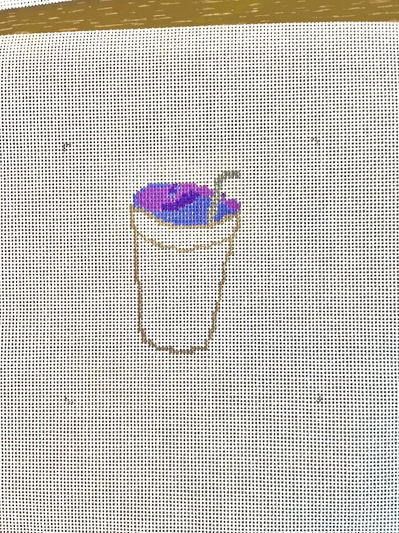 Purple Drank Houston Texas Rap Needlepoint Canvas | 4x4” Hand-Painted 18 Mesh Coaster