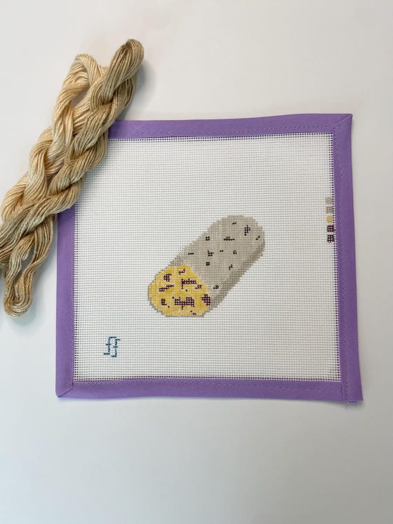 Breakfast Taco Needlepoint Canvas | Hand-Painted | Texas-Inspired Needlepoint by Frick Frack