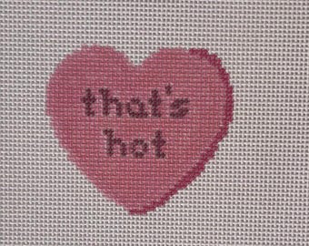Valentines Conversation Heart – Needlepoint Canvas (13 Mesh, 3x3”)