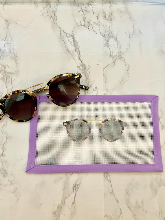 Krewe St. Louis Sunglasses Needlepoint Canvas | Hand-Painted 18 Mesh | Designer-Inspired Mini