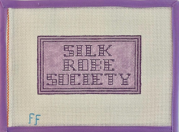 Silk Robe Society Needlepoint Canvas -- Hand-painted on 13 mesh