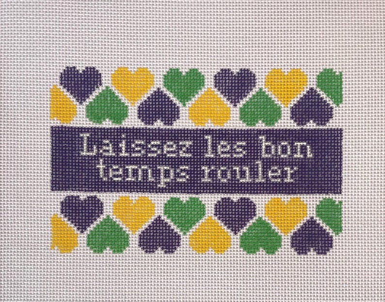 Laissez Les Bon Temps Roule” Mardi Gras Bag Insert – Needlepoint Canvas ...