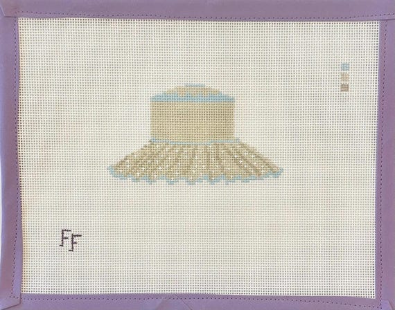 Lorna Murray Hat Needlepoint Canvas – Mini Hand-Painted Summer Sun Hat Design, 18 Mesh