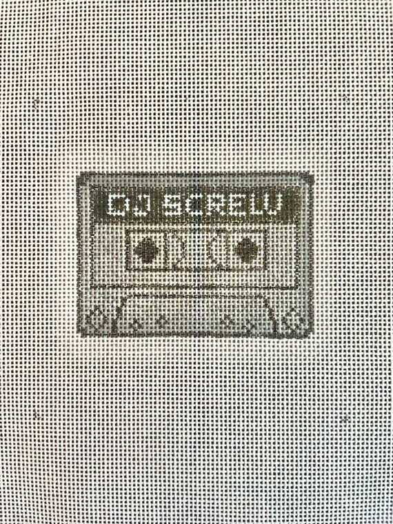DJ Screw Needlepoint Canvas | Houston Rap Cassette Coaster | 4x4” Hand-Painted 18 Mesh