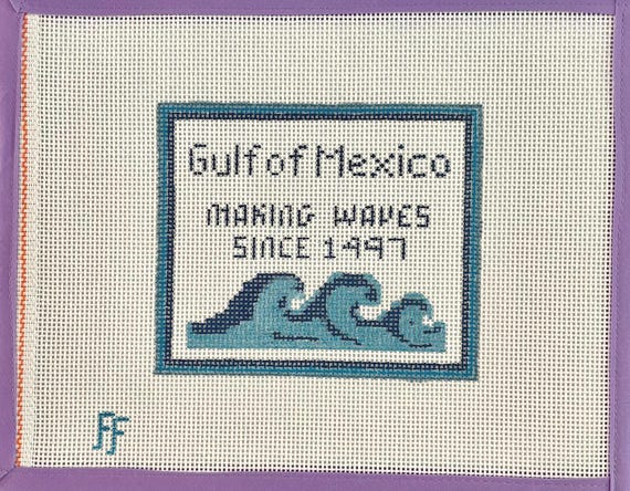 Gulf of Mexico Needlepoint Canvas -- Hand-painted on 13 mesh