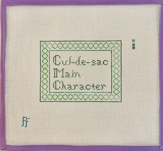 Cul-de-sac Main Character Needlepoint Canvas -- Hand-painted on 13 mesh