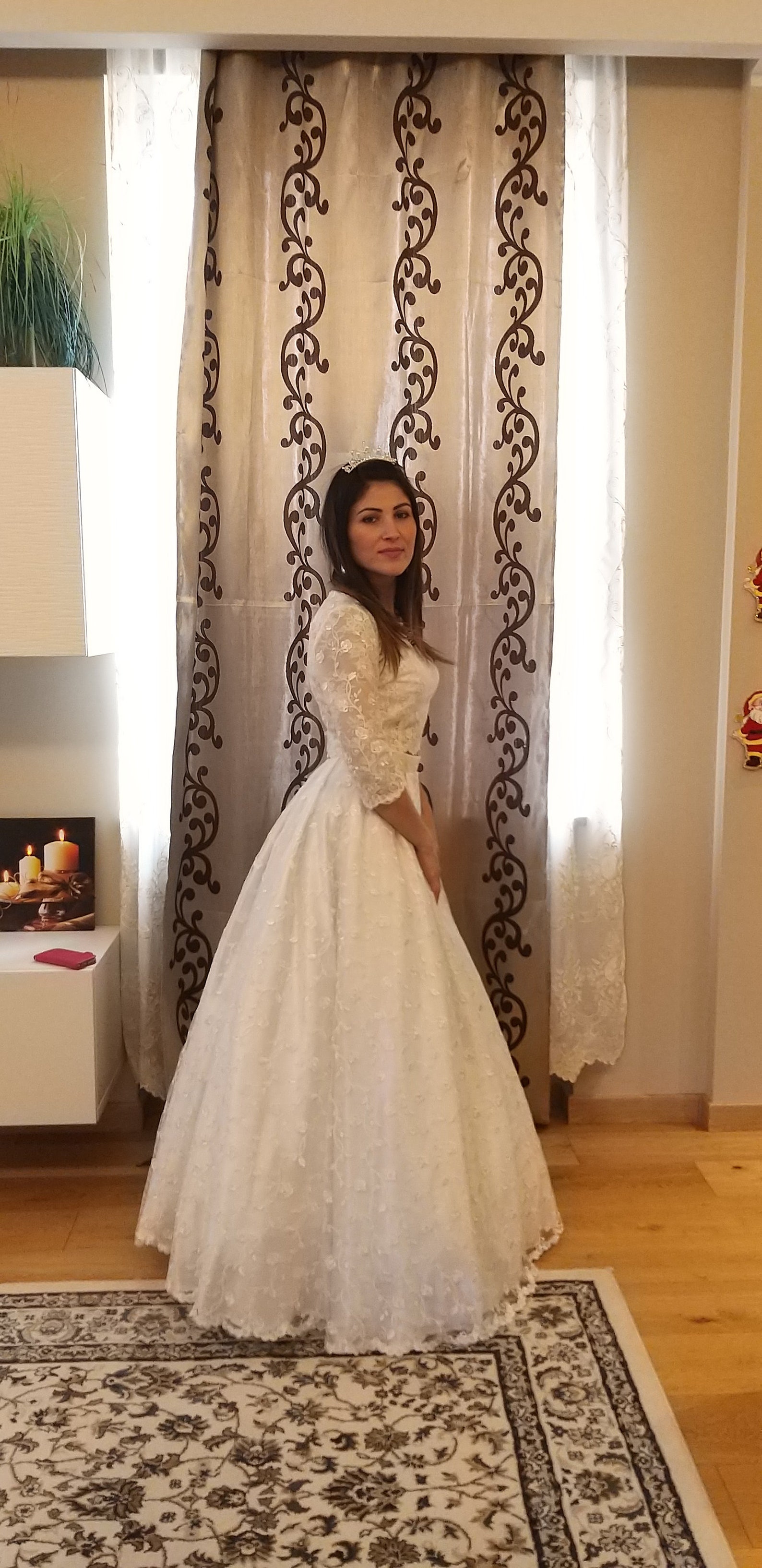 Bridal skirt in lace-wedding dress pleated floral double | Etsy