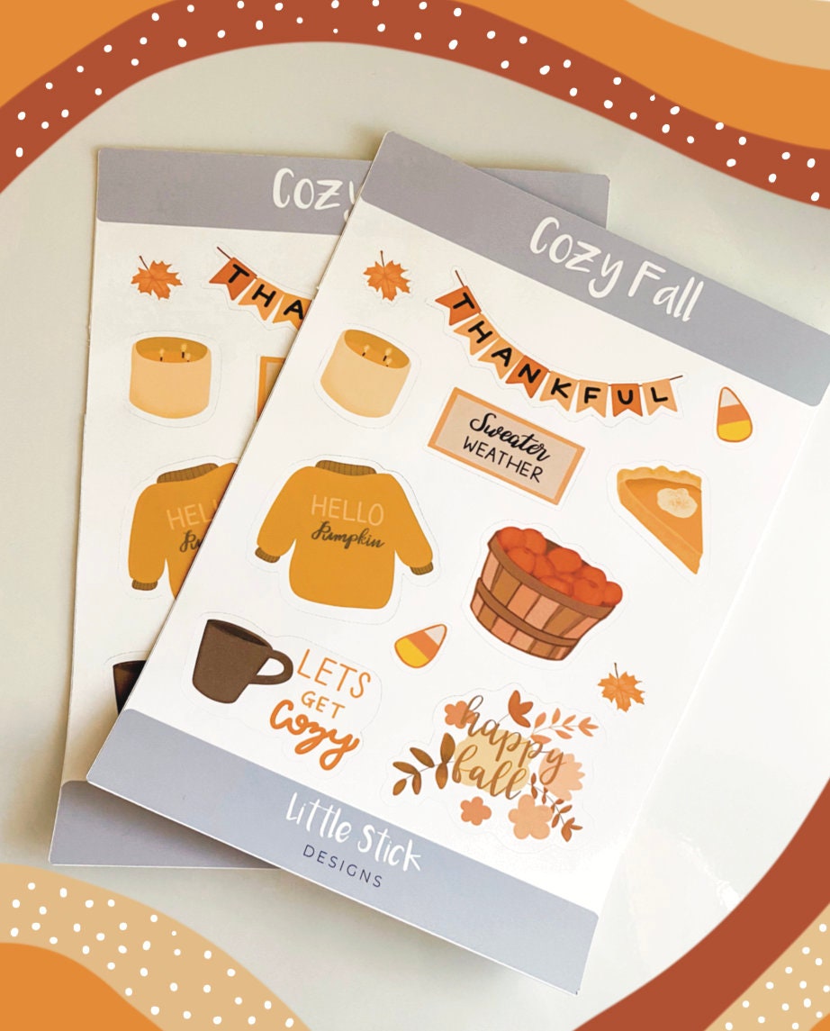 Cozy Fall Sticker Sheet Bullet Journal Stickers Sticker | Etsy