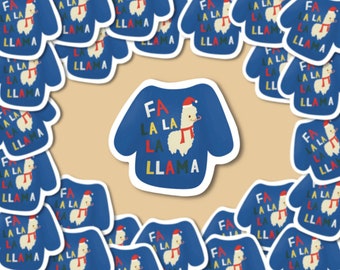La La La Llama Sticker | Christmas Stickers | Christmas Sweater Sticker | Llama Stickers | Holiday stickers | Laptop Stickers | 2.5 X 2.0 |