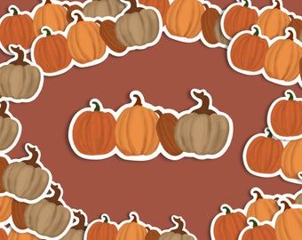 Fall Pumpkin Patch Sticker | 3”x 3”| Durable Weatherproof Stickers, Cute Quote Sticker for Laptop, Water Bottles, Autumn Stickers