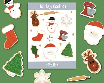 Holiday Cookie Sticker Sheet | Christmas Stickers | Sticker Sheets | Laptop Stickers | Water Bottle Stickers | Holiday stickers | 4" X 6" |