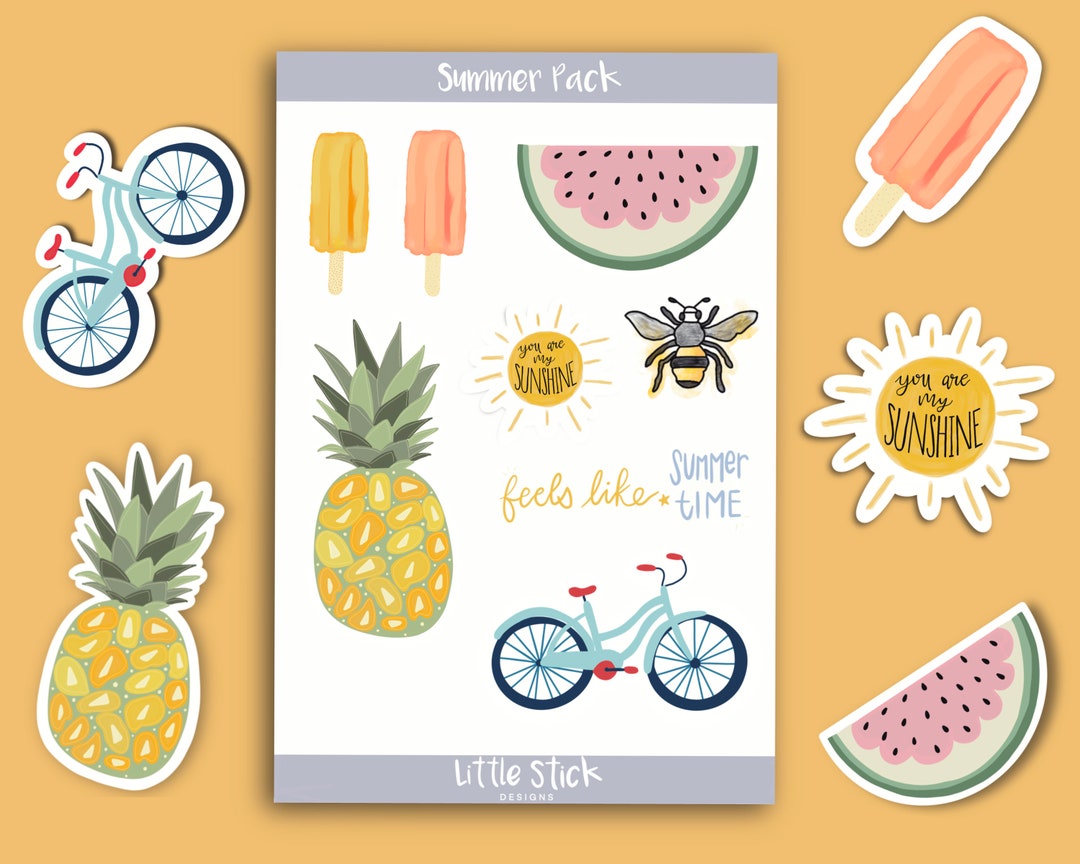 Summer Sticker Sheet | Bullet Journal Stickers | Sticker Sheets ...