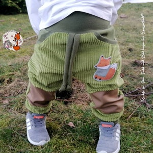 Spessartkidz® fox bloomers, jogger outdoor pants kindergarten corduroy foxes fox pants with or without cord