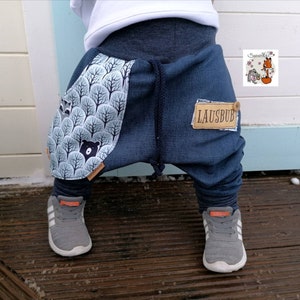 Fox forest animals pump pants jogger children's pants foxes baby gift - label changeable