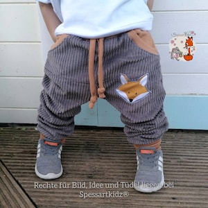 Fox pants jogger corduroy pants foxes children's pants baby forest animals