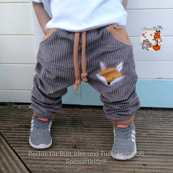 Fox pants jogger corduroy pants foxes children's pants baby forest animals