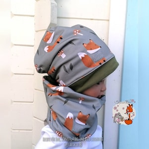 Spessartkidz® beanie and loop with foxes, fox sweatshirt or fleece