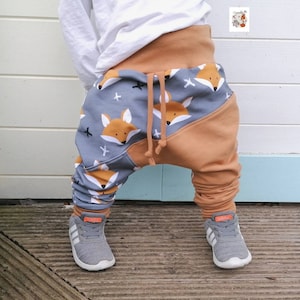 Pump pants foxes children's pants fox jogger basics forest animals gift baby