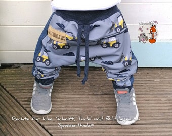 Wheel Loader Bloomers Excavator Jogger Basics Kids Boys Baby Gift - Label changeable