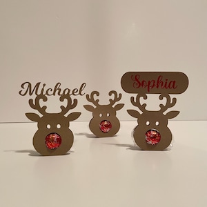 Fichier numérique de nom de lieu Lindt Reindeer. Décoration de Noël porte-chocolat PNG téléchargeable. Image DIY pour Cricut Silhouette