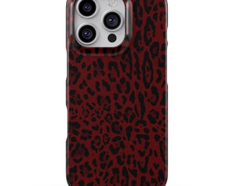 Burgundy Leopard Phone Case for iPhone, Samsung & Google