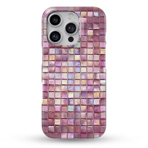 Pink Mosaic Tile Phone Case for iPhone, Samsung & Google